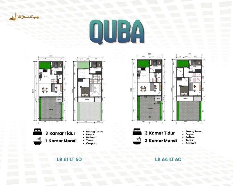 layout type quba perumahan islami muslim dekat summarecon bekasi - al ghuroba property